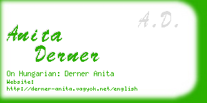 anita derner business card